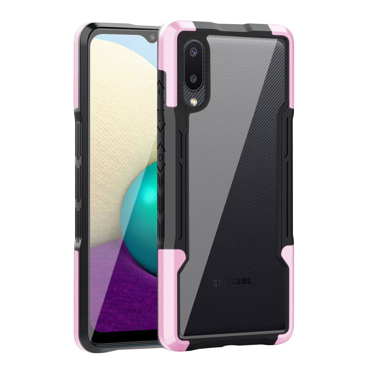 Shockproof Excellent Grip with Silky Feeling for Samsung Galaxy A20 /M02 In Pink